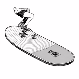 drawing a person skateboarding on a long board
