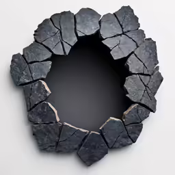 black and grey stone with a circle in the center