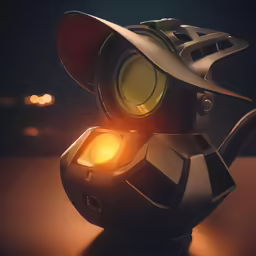 the back end of a strange looking object with lights