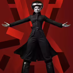 the poster shows a young woman wearing black