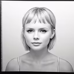 the woman is in front of a blank wall
