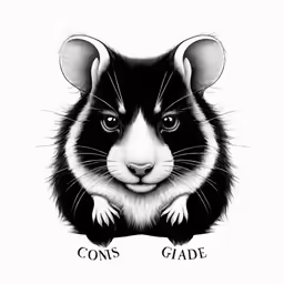 a small animal, a rat, with a large face