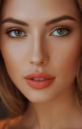 a beautiful woman with long hair and blue eyes