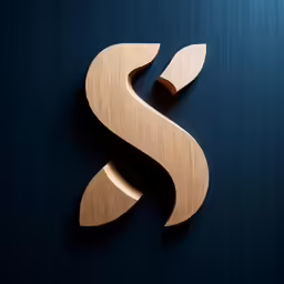 the wooden letter s in the middle of a blue background
