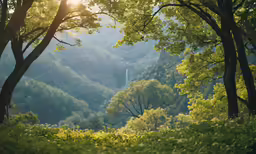 there is a very pretty view in the woods