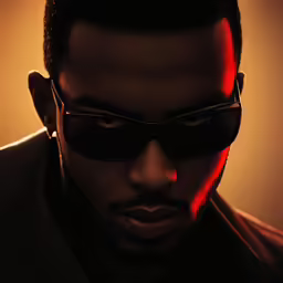 a man with sunglasses on is staring straight ahead