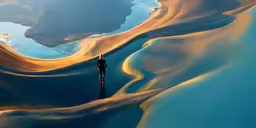 a view of water and land taken from a plane