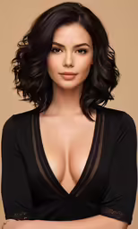 an image of a beautiful woman wearing a black shirt