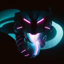 a helmet that is glowing in the dark