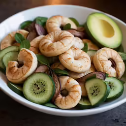 a bowl full of vegetables and food items