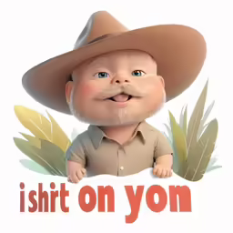 a cartoon character wearing a big hat with a bush in the back