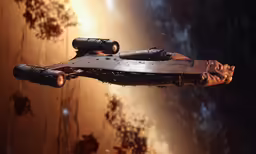 a sci - fiction ship with an enormous amount of damage