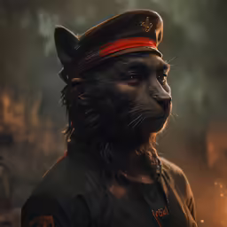 digital painting of a military animal dressed in a uniform