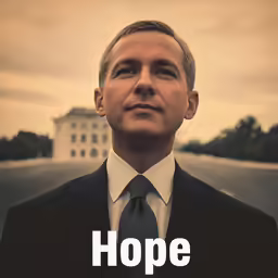 the image of a man with hope overlaided with the words hope