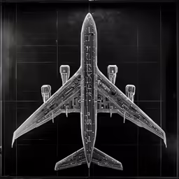 an airplane is shown in a large drawing