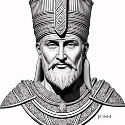 a drawing of a bust with a crown