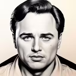 a drawing of a man with his eyes closed