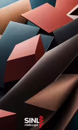an abstract image of several colors in a series of shapes