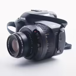 a close up view of the front view of an analog camera