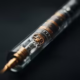 a black and gold pen on top of a table