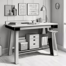 an image of desk with office supplies on it