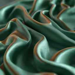 the blue and green fabric is smooth asymmetrically