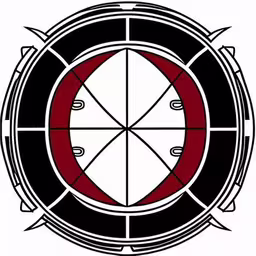 the logo for the cults is red, black and white,a red and black circle with a white background