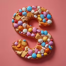 this is an image of the letter s made of candy