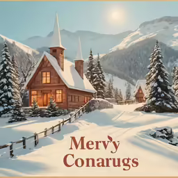 a church stands on a snowy country side