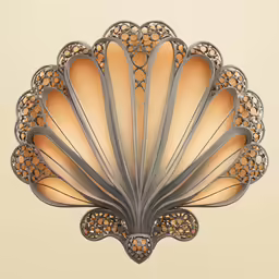 a decorative light fixture with two petals and other design elements