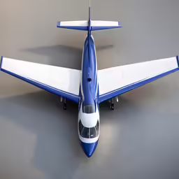 a small airplane sitting on top of a gray floor
