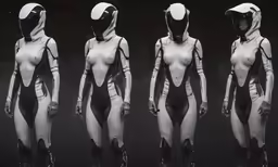 a picture of a woman in various costumes