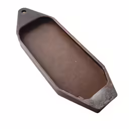 a rectangular iron tray with a large top