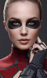 an attractive woman with makeup and accessories