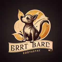 an illustration of a rat with leaves and a ribbon