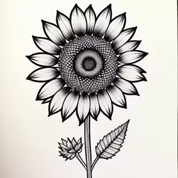 a drawing of a sunflower by person