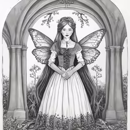 a woman wearing a white dress with a butterfly on it