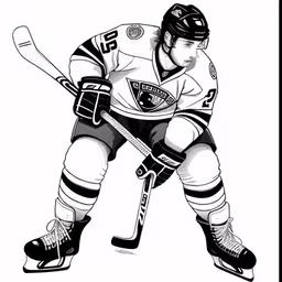 a hockey player standing and holding the puck,an ice hockey player skating on the ice