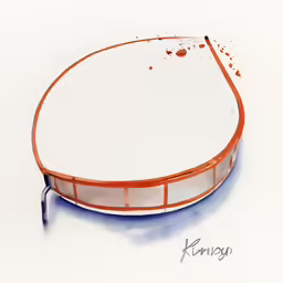 this drawing depicts a hockey rink and the side