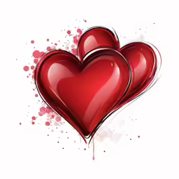 a red heart with some spots on it