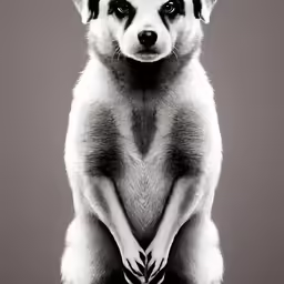an adorable dog with a big eyes, standing on his hind legs