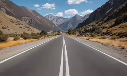 a picture of a long stretch of road in the mountains