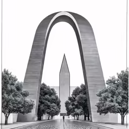 a monument that is next to some trees