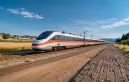 a passenger train that is riding on the tracks