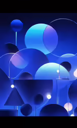 blue abstract images with different shapes and sizes