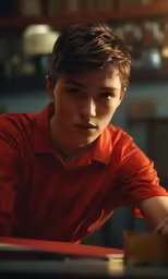 the man is staring at something he has on his left hand