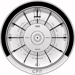 a picture of the words cpu with a circular wheel on it