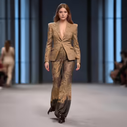 model walking down the runway at a fashion show