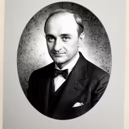 a photo of a man in a suit and bow tie