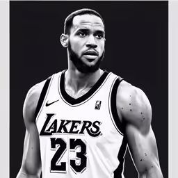 the face and shoulders of a basketball player with a beard